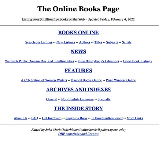 The Online Books Page