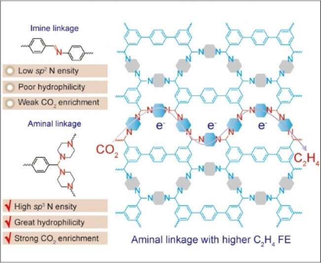 Linkage Engineering in Covalent Organic Frameworks for Metal-Free Electrocatalytic C2H4 Production from CO2