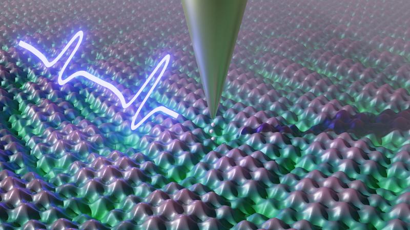 The imaging tip of the time-resolving scanning tunneling microscope captures the collective electron motion in materials through ultrafast terahertz pulses