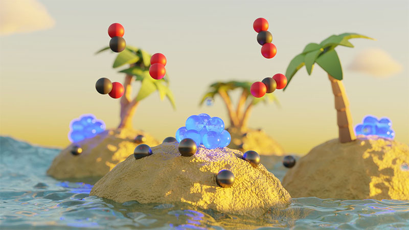 Nanometer-sized palladium particles on ceria 'islands' make noble-metal catalysts stable and efficient