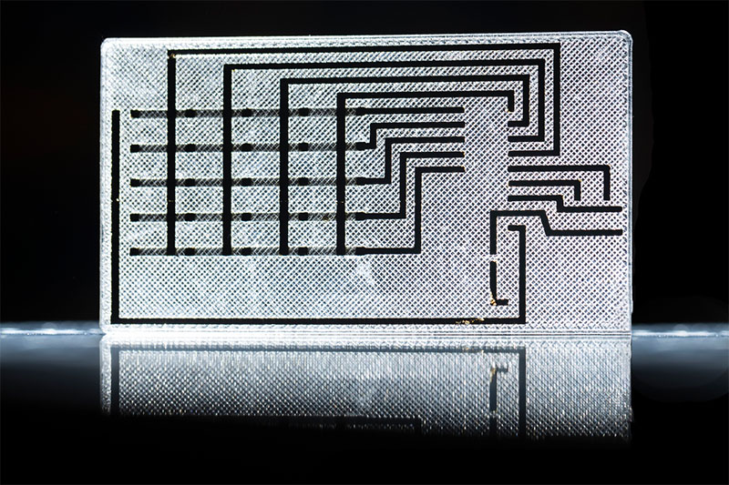 electrodes printed inside of a plastic material