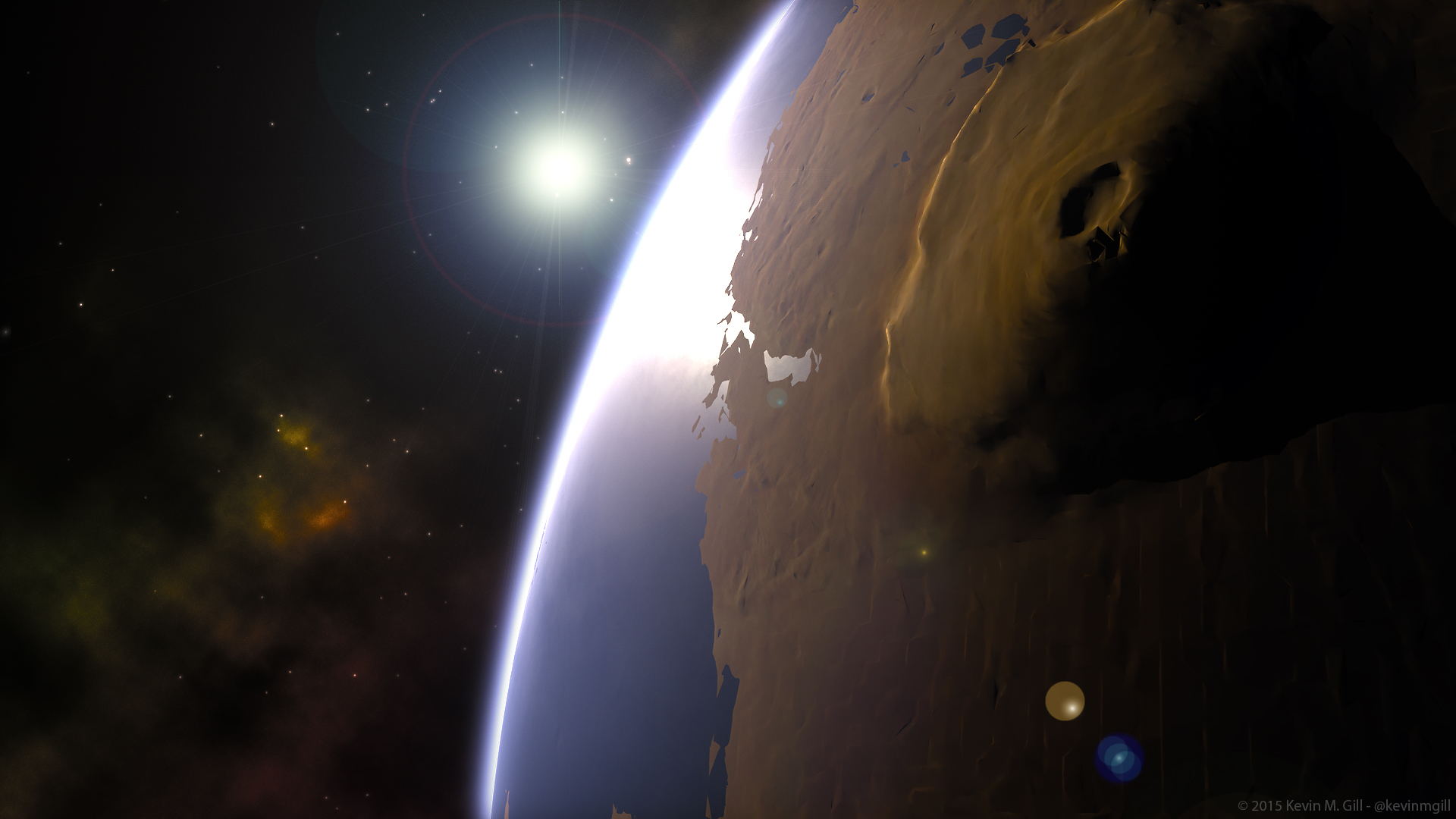 Sunset over Olympus Mons