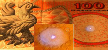 stamped nanofibers on a banknote