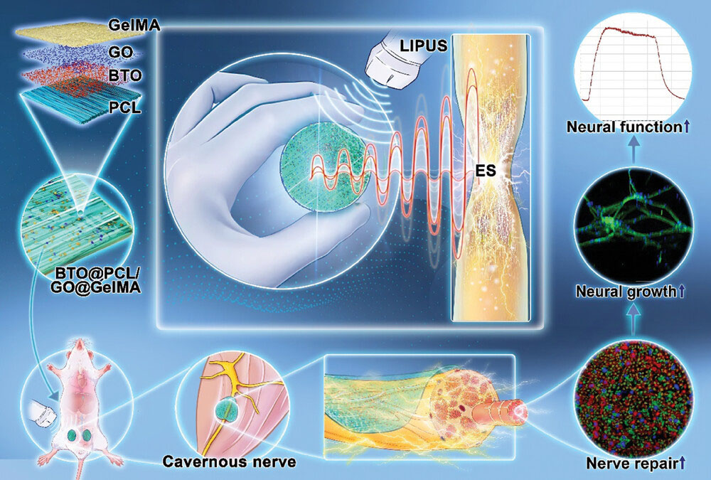 Self-powered band-aid-type BTO@PCL/GO@GelMA nanopatch for peripheral nerve electrical stimulation repair for biomimetic applications